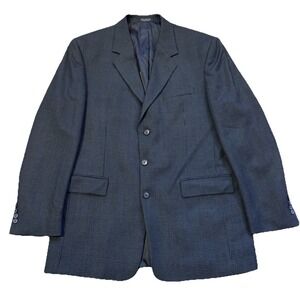 Gianfranco Ruffini Italy Mens 44L Blazer Sport Coat Houndstooth Worsted Wool